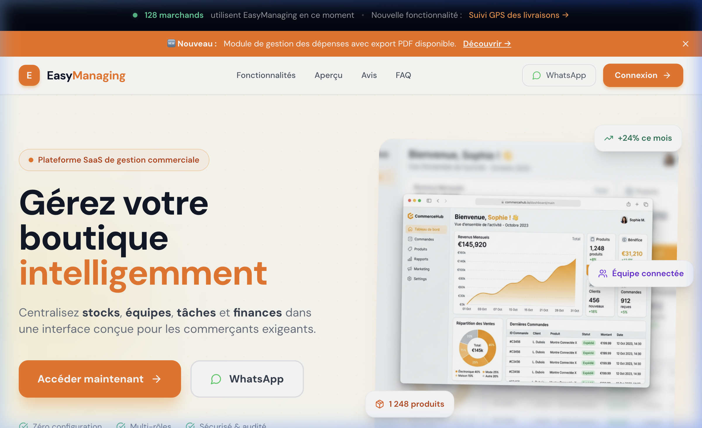 EasyManaging SaaS Dashboard
